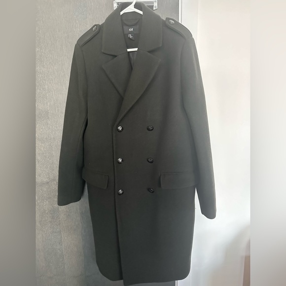 *NEW* H&M/Dark Green long trench coat - Picture 2 of 5